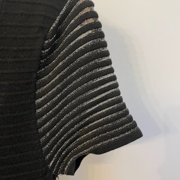 Sandro Rigolade Knit Mini Dress Black Metallic - Picture 4 of 10